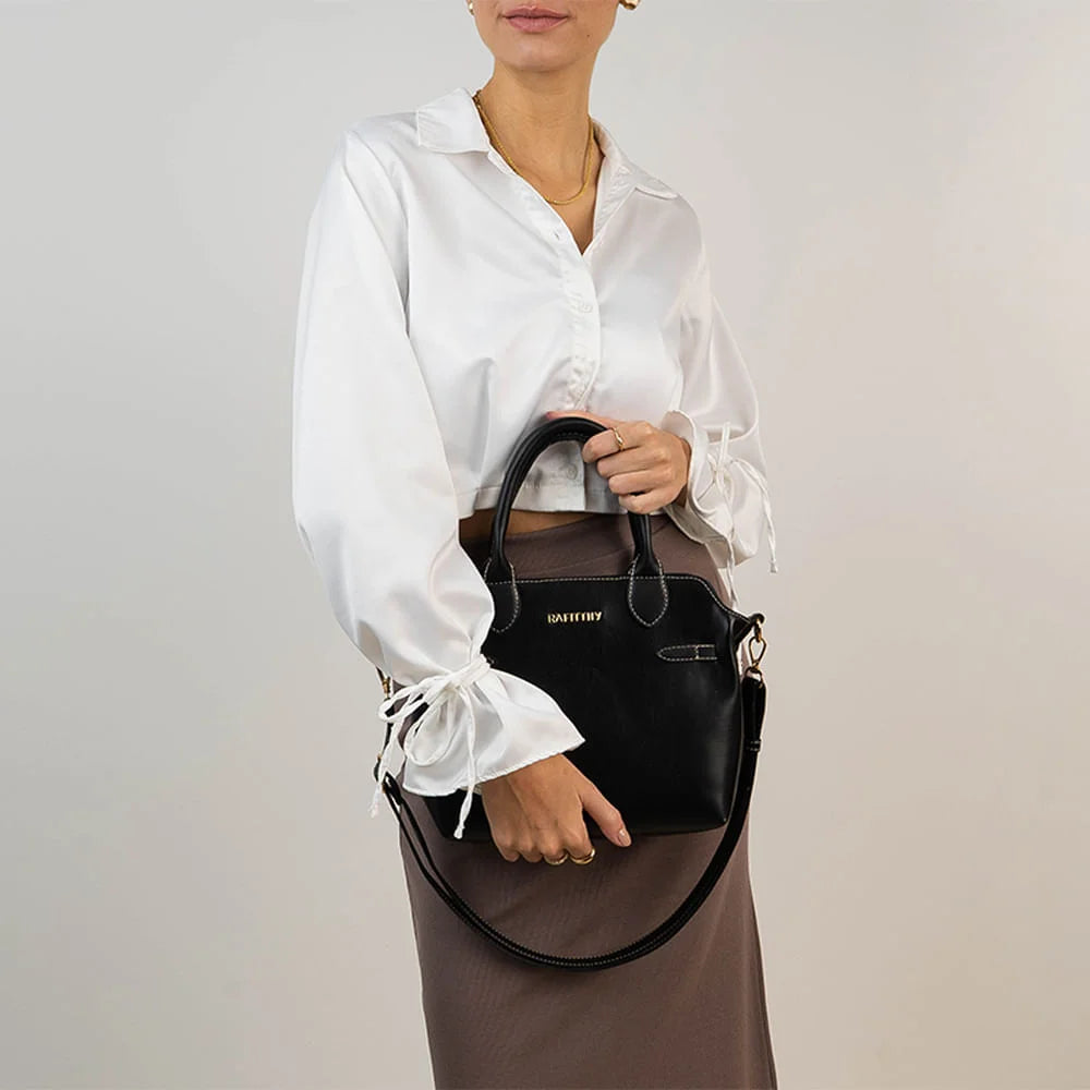 BOLSA RAFITTHY TOTE MÉDIA COSTURA