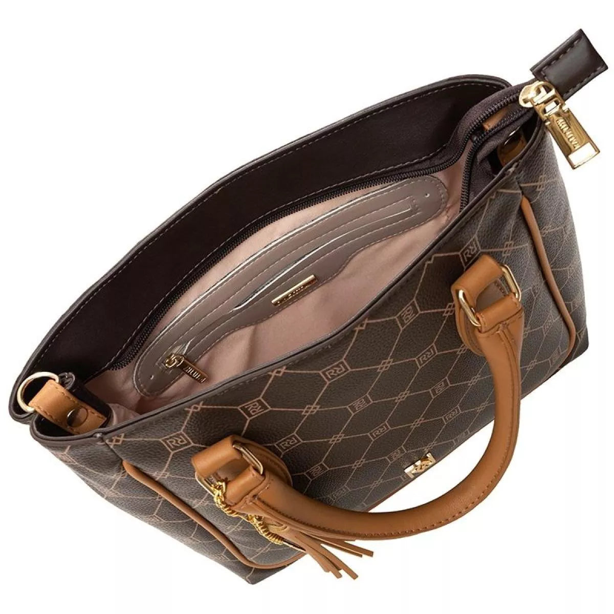 BOLSA RAFITTHY DARK CACAU/ CARAMELO