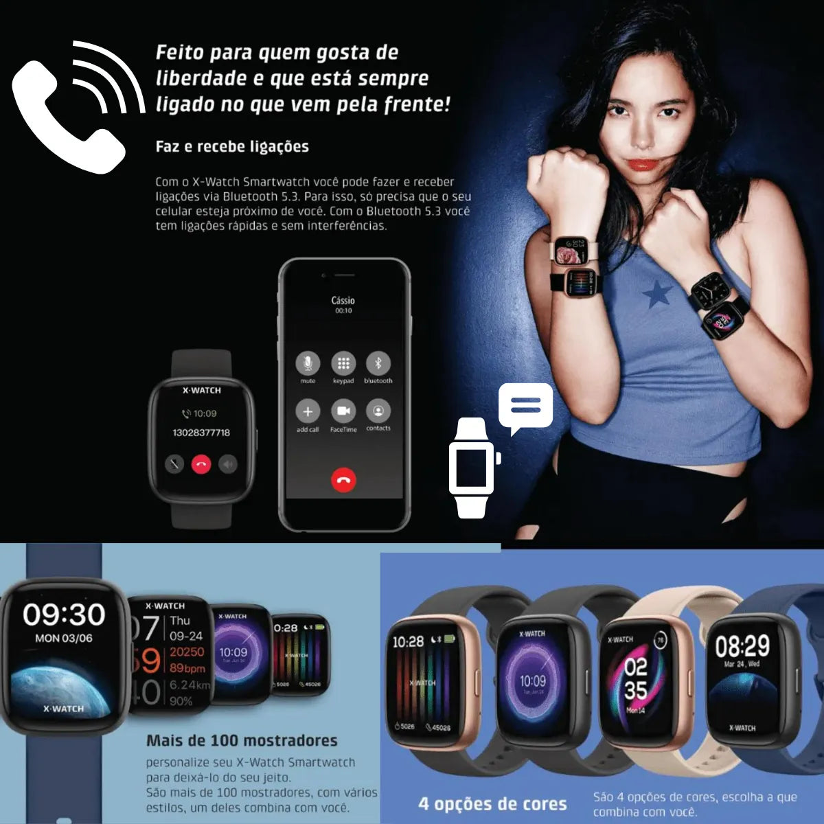 Relógio Smartwatch Orient X Watch Original - Branco/Grafite