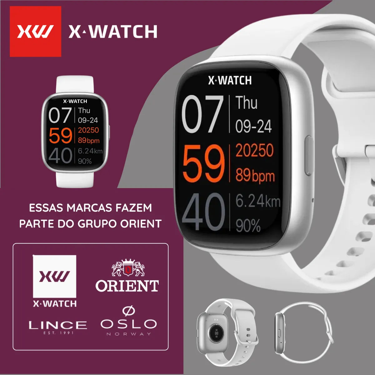 Relógio Smartwatch Orient X Watch Original - Branco/Grafite