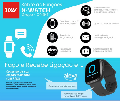 Relógio Smartwatch Orient X Watch Original - Branco/Grafite