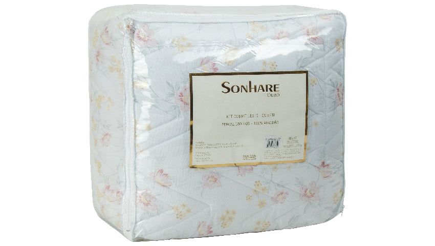 KIT COBRE KEITO QUEEN PERCAL 180 FIOS