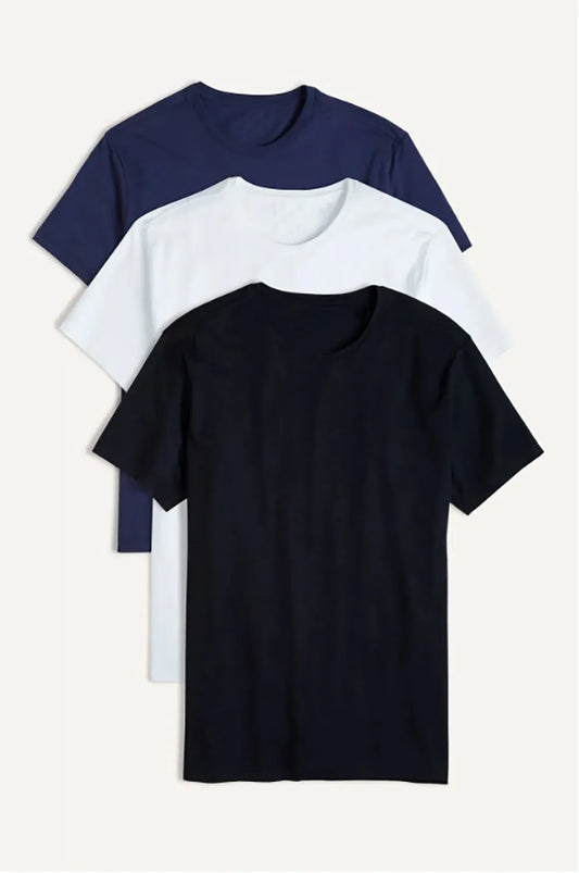 Kit 3 Camisetas Momentus Básica Masculina - Cores Sortidas